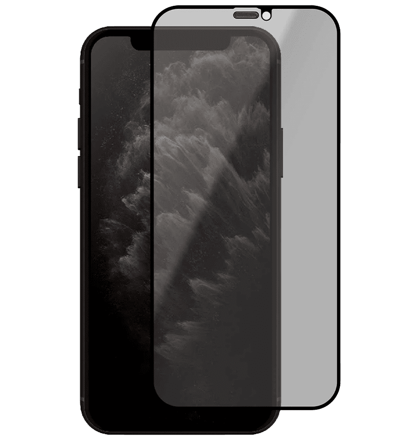 Black generic privacy tempered glass for iPhone 12/12 Pro, secure and private screen guard
