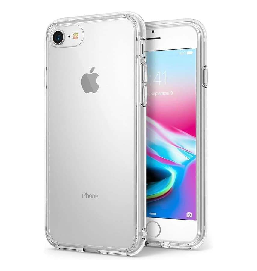 Clear 2mm hard back cover for iPhone 7 Plus/8 Plus, slim and strong protection.