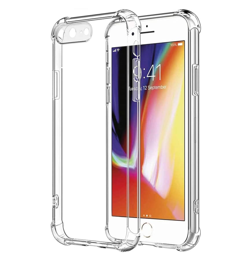 Clear soft back cover for iPhone 7 Plus/8 Plus, slim and durable protection.