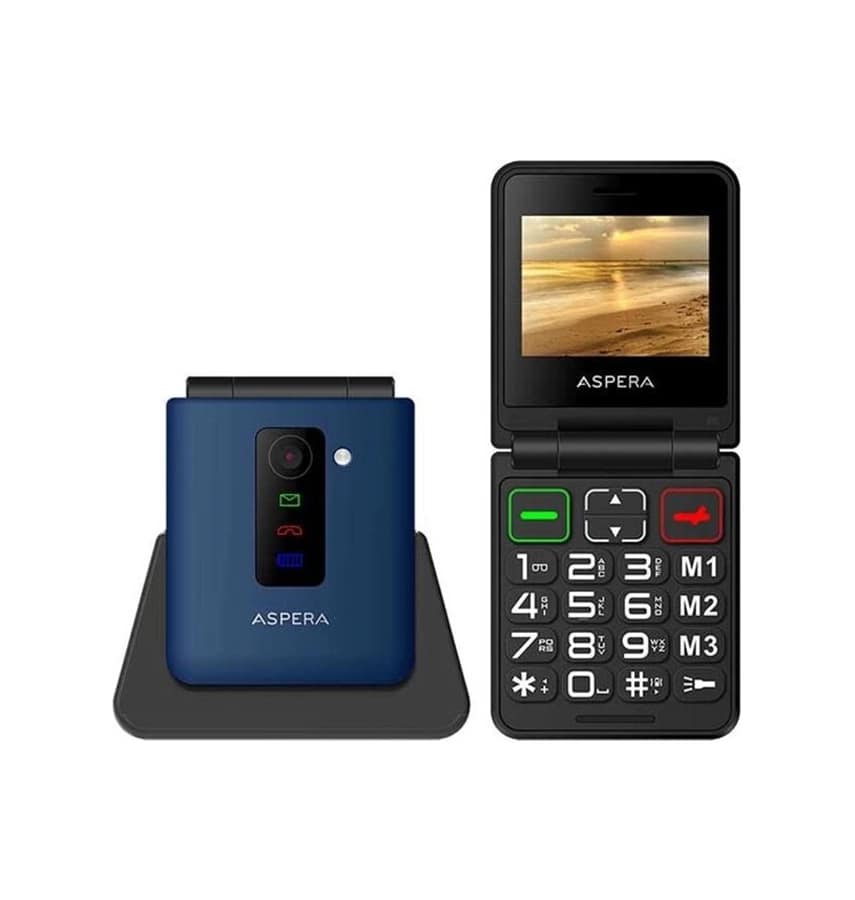 Aspera F50 4G Flip Phone - Midnight Black