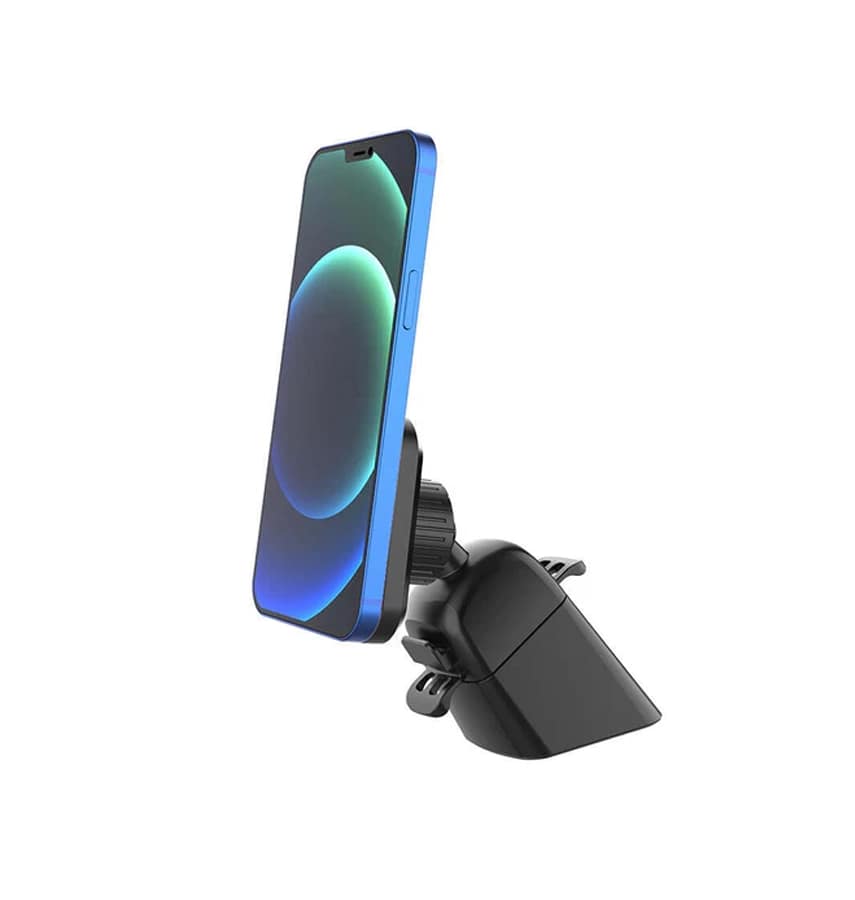 Cygnett MagMount Pro 2-in-1 Car Vent and Dash Mount-Black(CY3617ACDAS)Strong grip for all phone sizes,2xplate,Works with 15W apple magsafe charger