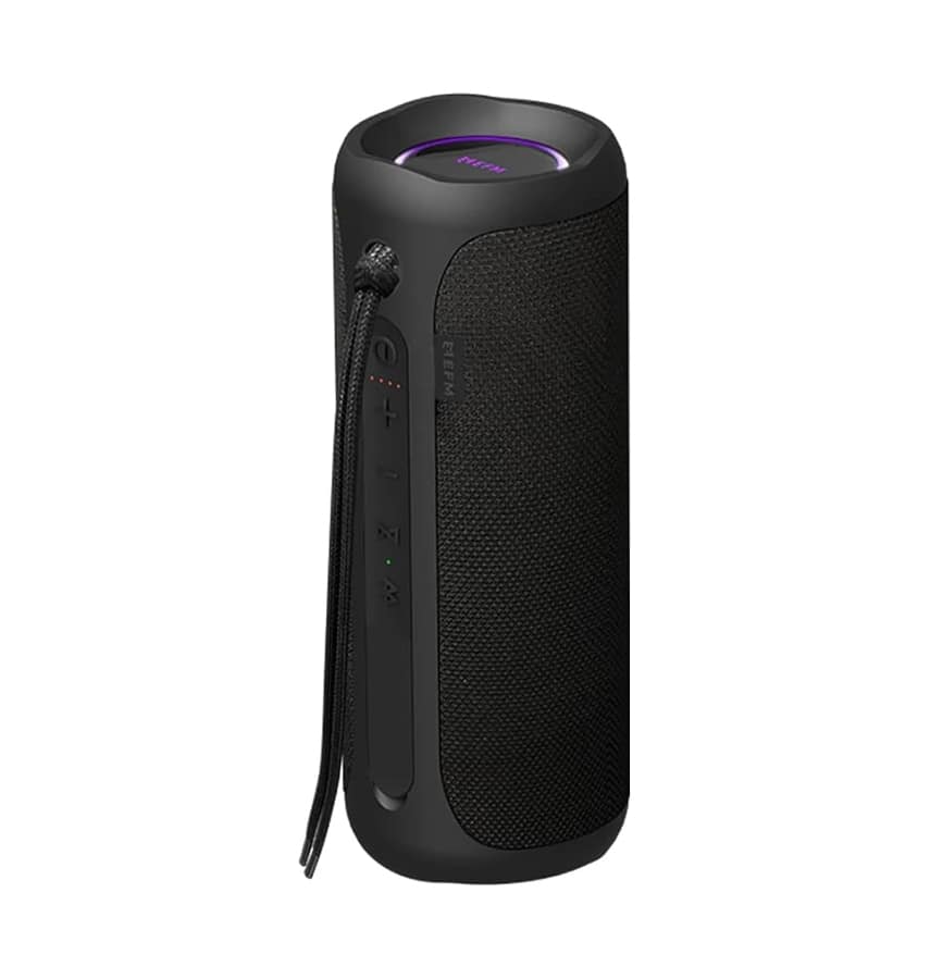 EFM Austin Waterproof LED Wireless Mini Bluetooth Portable Speaker Stereo Colour Glow - Phantom Black