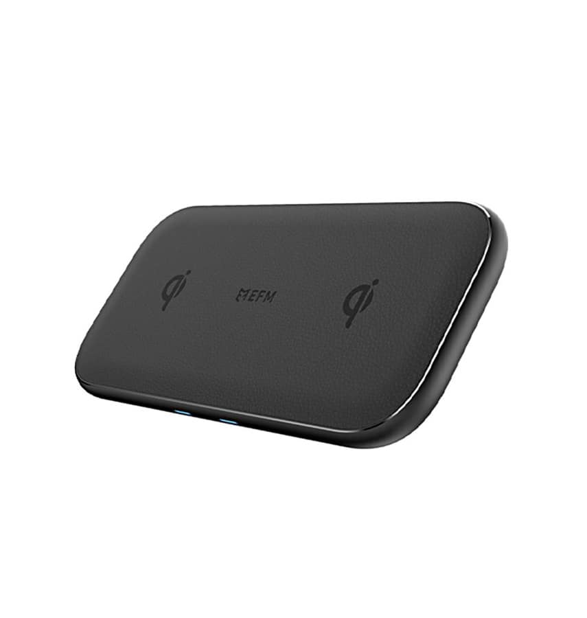 EFM Dual Port Leather 15W Wireless Charge Pad W/42W WALL CHARGER