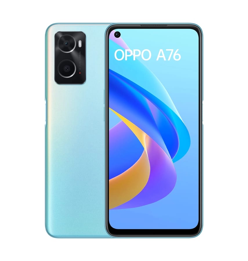 OPPO A76 6.56 Inches Smartphone, 4/128 GB, Glowing Blue