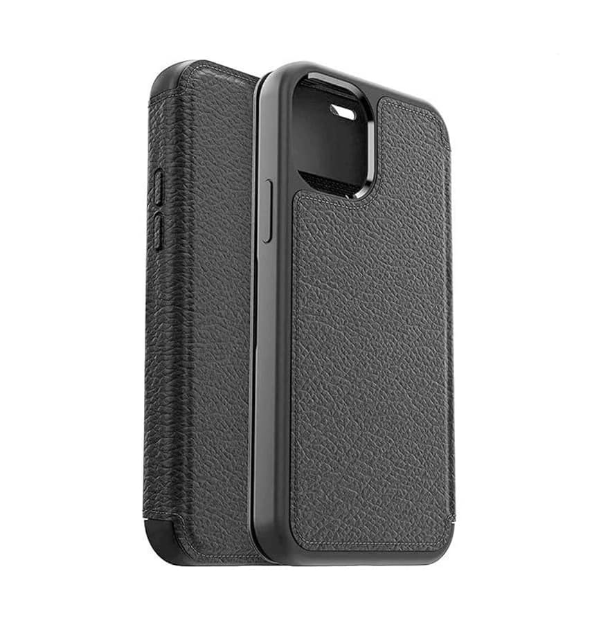 iPhone 12 Mini Case – Black | OtterBox Strada Series, Soft Touch Protective Cover