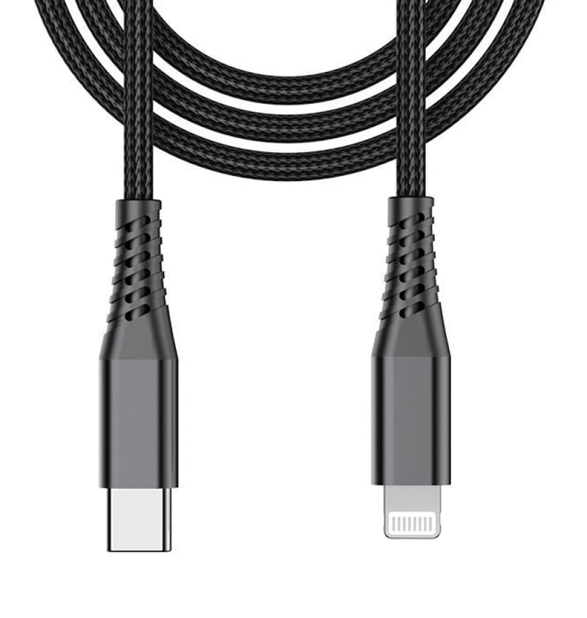 BEETLE 20CM TYPE C TO LIGHTNING CHARGING CABLE BLACK CM-1