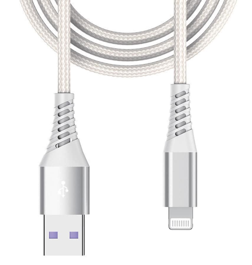 BEETLE 3M USB A TO LIGHTNING CHARGING CABLE WHITE M-4