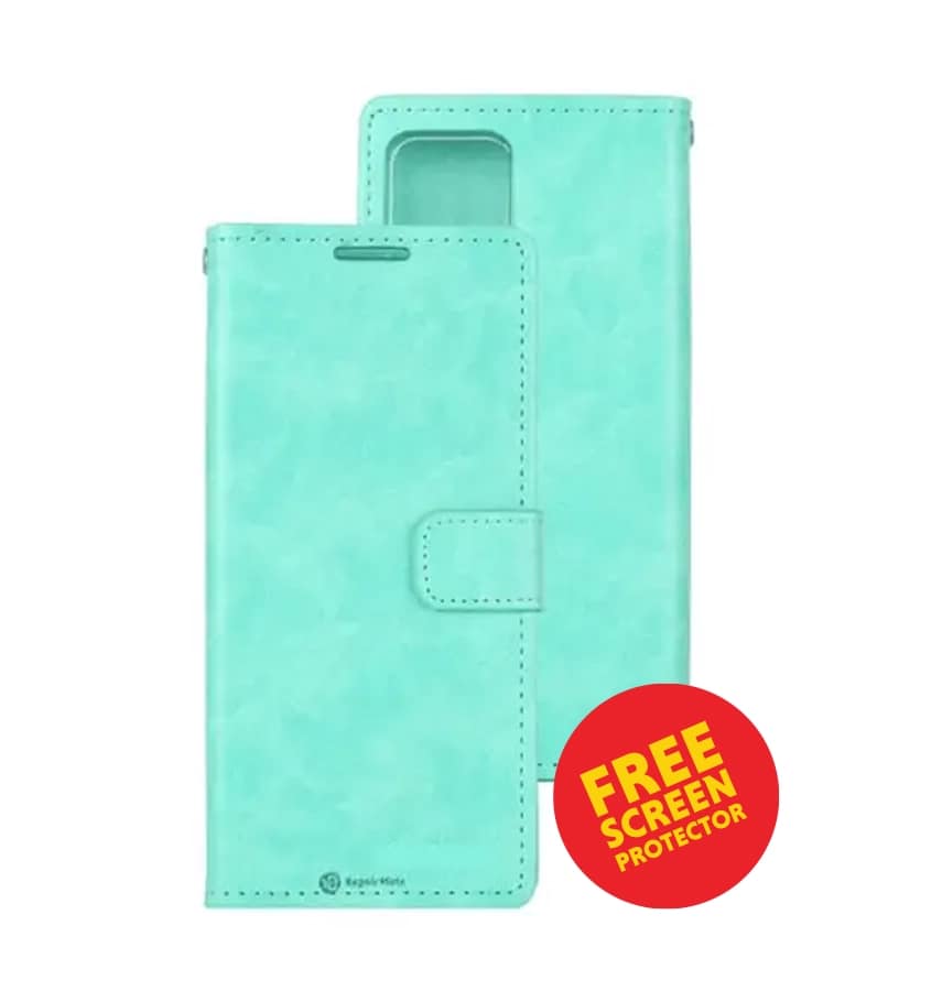 iPhone 17 MagSafe Diary Case – Mint | Goospery Mercury Bluemoon with Card Holder & Shockproof Protection