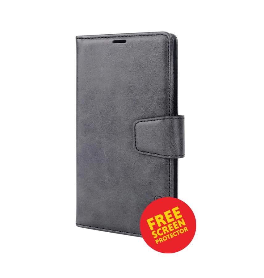 iPhone 17 Hanman Magnetic Detachable Leather Case – Black | Wireless Charging, Kickstand