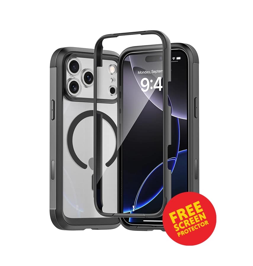 iPhone 17 Robust 360 Case – Black | MVR Full-Body Protection, Built-In Screen Guard, Shockproof Design