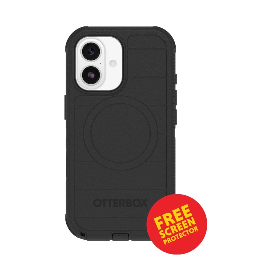 iPhone 17 Case – Black | OtterBox Defender Series Multi-Layer Defense, Built-In Screen Protector, Port Covers