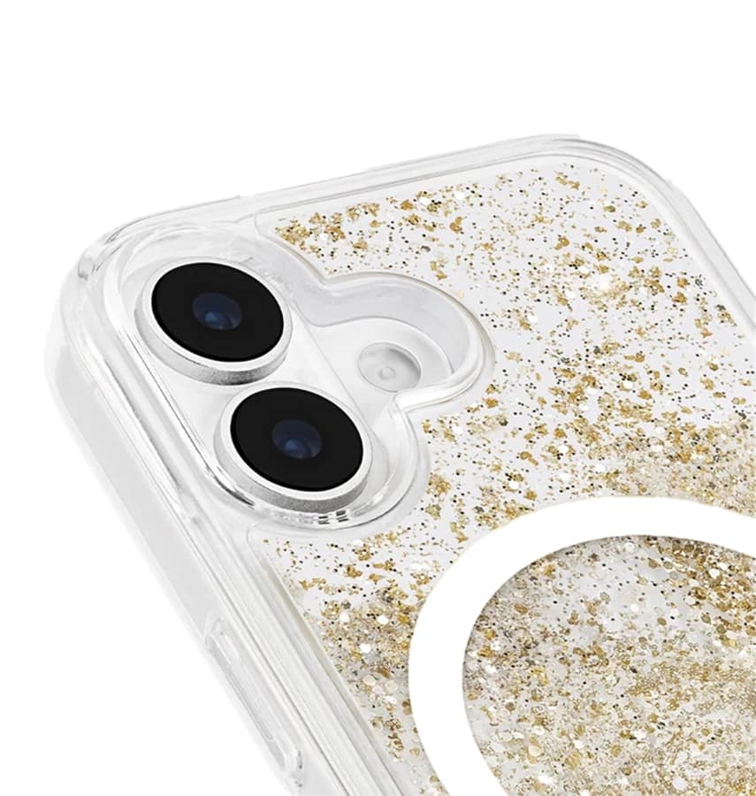iPhone 17 Magsafe Case – Gold | Case-Mate Waterfall Holographic Finish, Liquid Glitter Effect, Wireless Charging