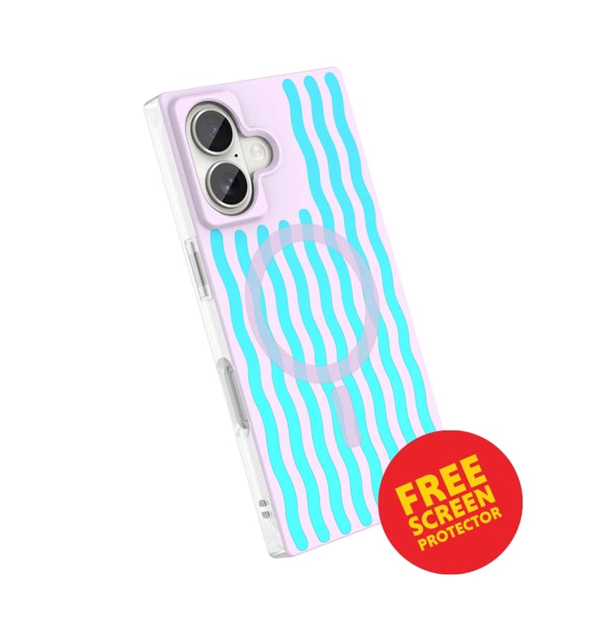 iPhone 17 Blox Case – Lilac Lava | MVR Swirling Lavender Design, Interchangeable Panels, Military-Grade Protection