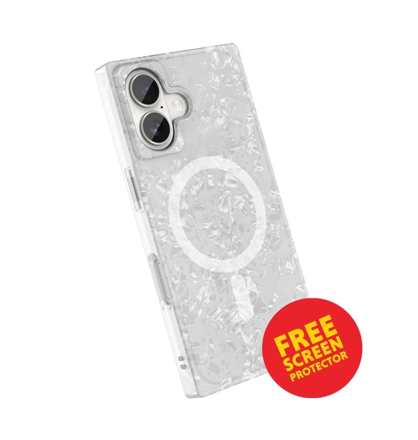 iPhone 17 Blox Case – Crystal Shell | MVR Clear Glitter Design, Modular Style, Anti-Yellowing Protection