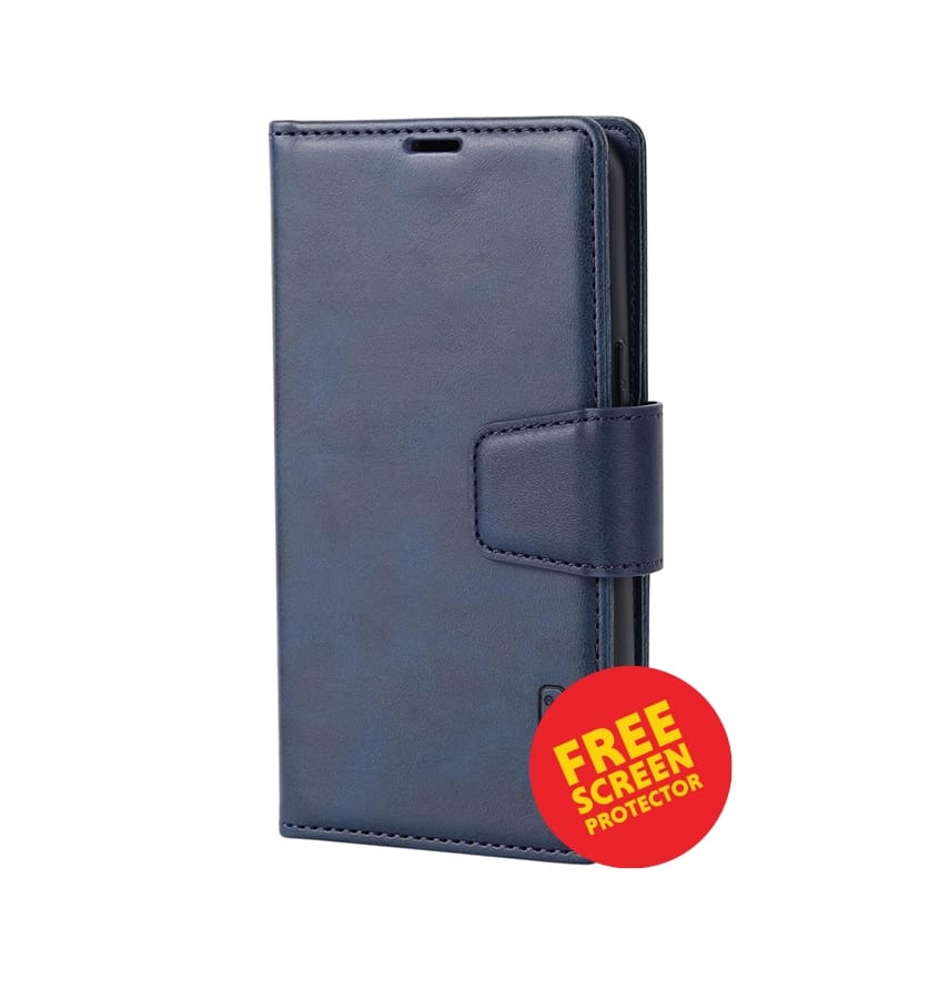 iPhone 17 Pro Leather Case – Navy | Hanman Magnetic Detachable Wallet, Premium Protection, MagSafe Compatible