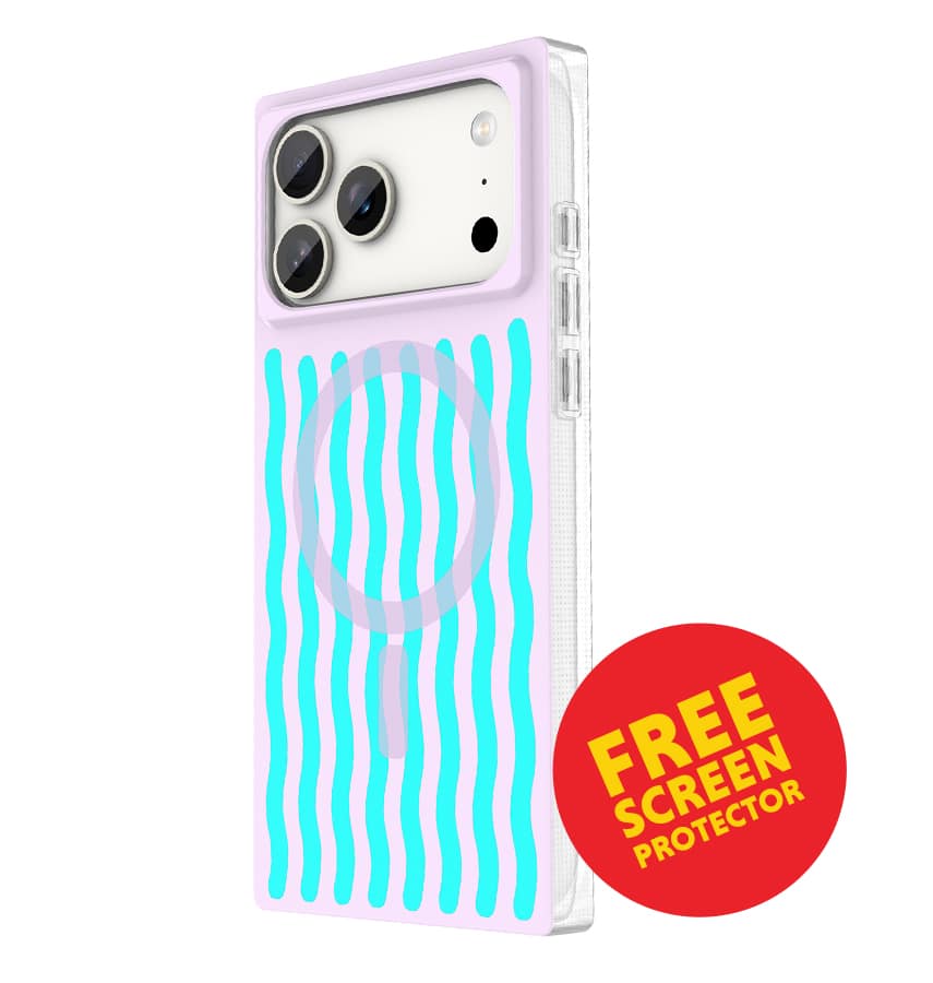 iPhone 17 Pro Max Blox Case – Lilac Lava | MVR Slim Protective Cover, Stylish Pattern, MagSafe Compatible