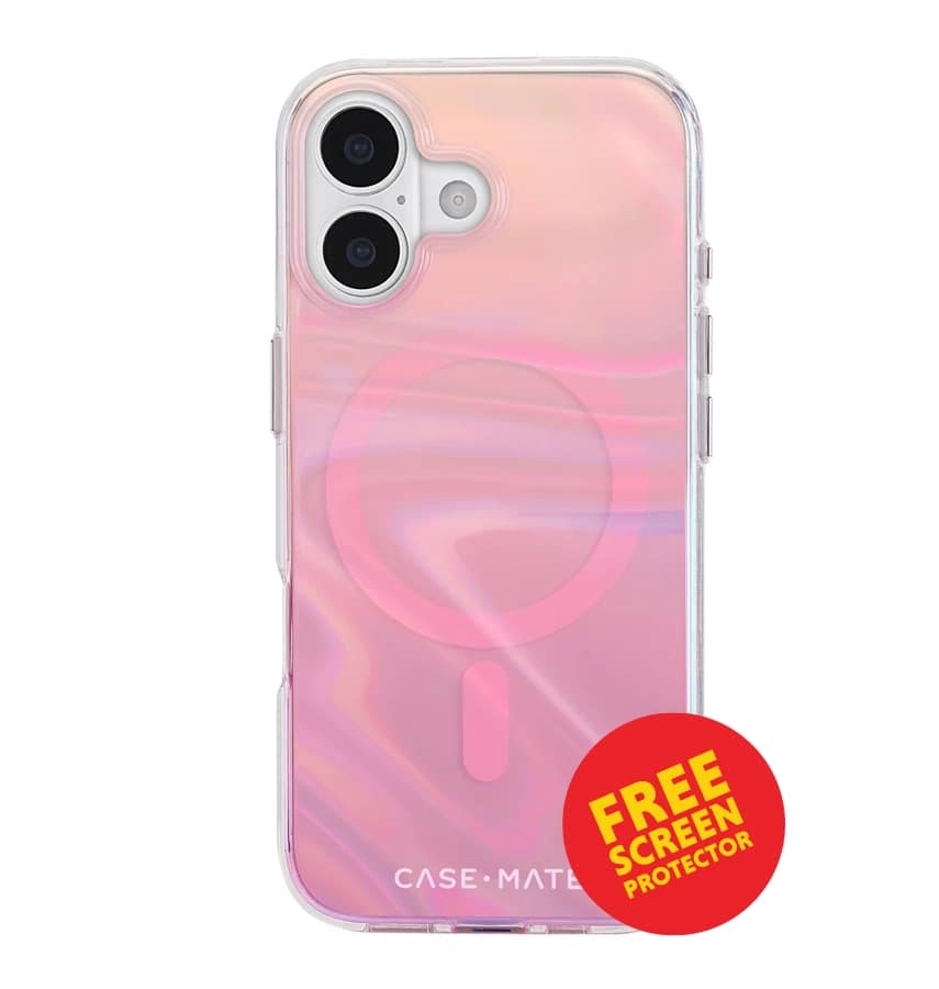 iPhone 17 Peach Bubble MagSafe Case – Iridescent | Case-Mate Stylish Protective Cover with Slim, Durable & Drop Protection