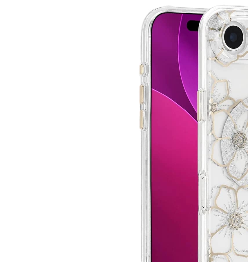 iPhone 17 Air Floral Gems MagSafe Case – Gold | Case-Mate Stylish Protective Cover with Slim, Durable & Drop Protection