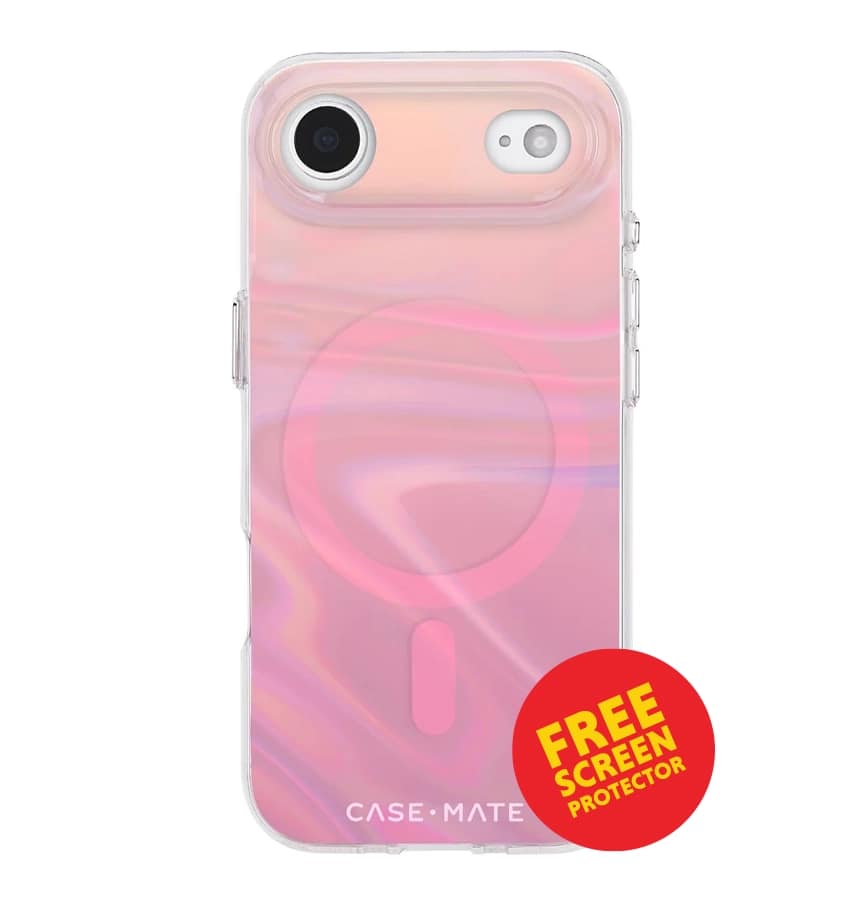 iPhone 17 Air Peach Bubble MagSafe Case – Iridescent | Case-Mate Stylish Protective Cover with Slim, Durable & Drop Protection