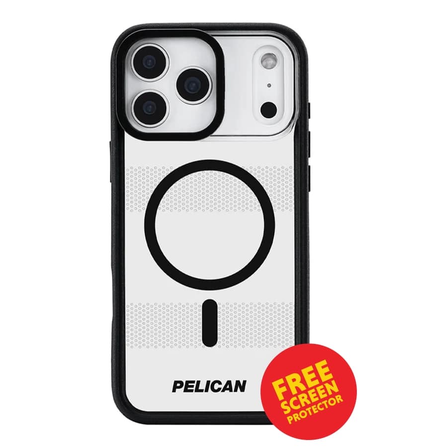 iPhone 17 Pro Max Case – Clear/Black | Pelican Protector MagSafe Cover with Stand, Strong Grip & Built-In Kickstand