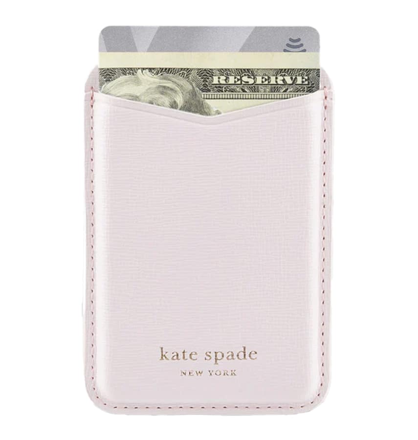 Kate Spade Magnetic Card Holder MagSafe – Pale Dogwood | Stylish & Durable iPhone Card Holder with Secure Magnetic Attachment