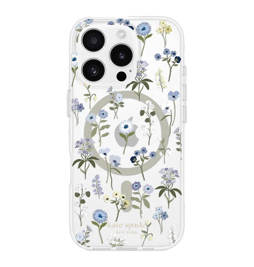 iPhone 16 Pro Precious Bloom MagSafe Case – Clear Blue | Kate Spade  Protective Cover with Elegant, Slim & Durable Design