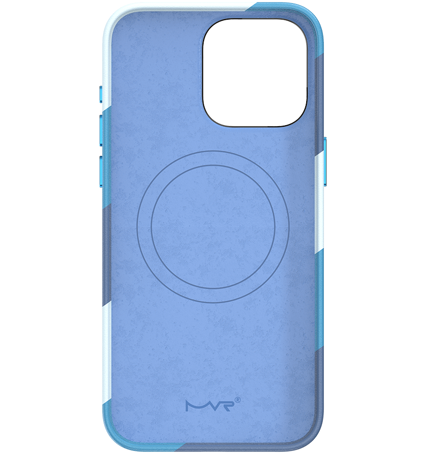 Stripe Vibe Case With MagSafe - Celeste Blue - Front