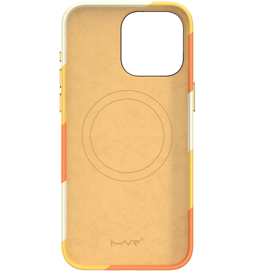 Stripe Vibe Case With MagSafe - Apricot Yellow - Front