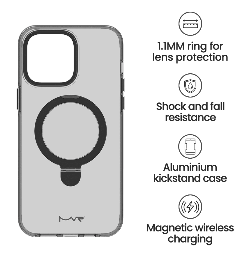 iPhone 15 Stellar Stand Case With MagSafe - Smoky Black