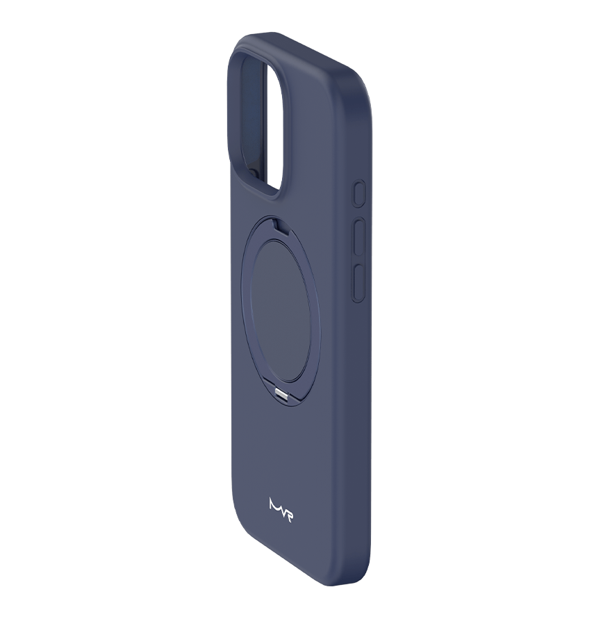 iPhone 16 Pro Liquid Silicone With Stand - Navy