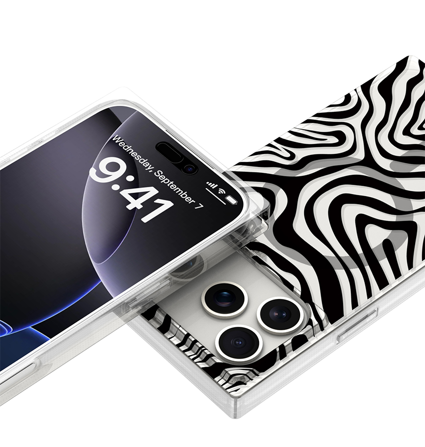 iPhone 17 Pro Max BoxedIn Case – Mono Swirl | MVR Slim Protective Cover, Stylish Pattern, MagSafe Compatible