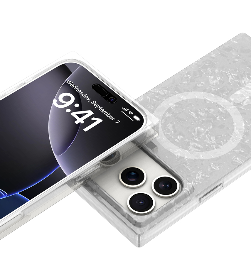 iPhone 17 Pro Max BoxedIn Case – Crystal Shell | MVR Slim Protective Cover, Stylish Pattern, MagSafe Compatible
