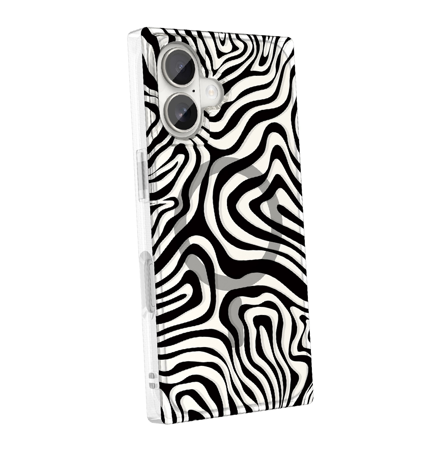 iPhone 17 BoxedIn Case – Mono Swirl | MVR  Marbleised Swirl Design, Modular Customization, Wireless Charging Friendly