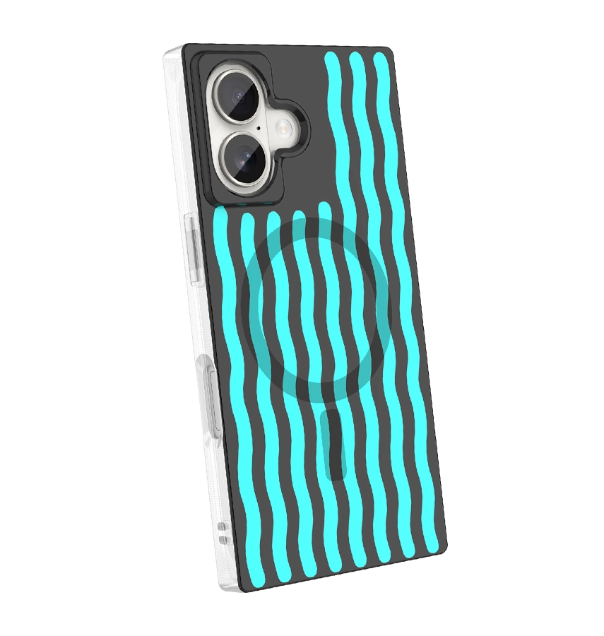 iPhone 17 BoxedIn Case – Neo Wave | MVR Geometric Pattern Design, Interchangeable Panels, Drop-Resistant Protection