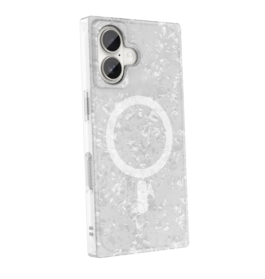 iPhone 17 BoxedIn Case – Crystal Shell | MVR Clear Glitter Design, Modular Style, Anti-Yellowing Protection